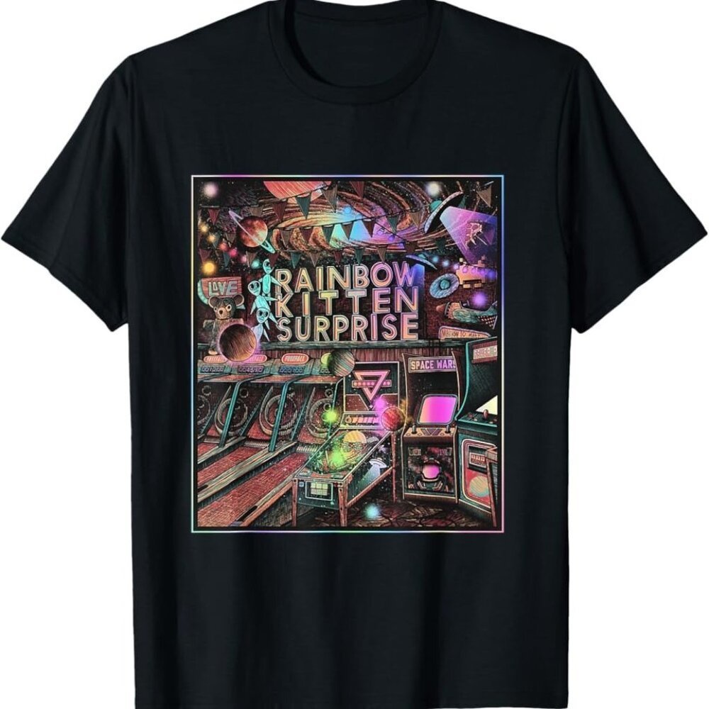 Rainbow Kitten Surprise Band Black Tshirt